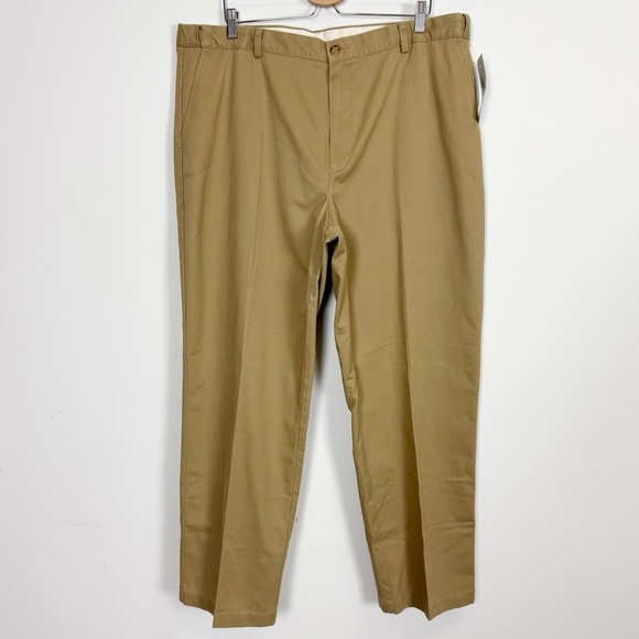 L.L. Bean Other - LL Bean Wrinkle Free Double L Pants Mens 42x32 Dark Khaki Tan 245698 NWT